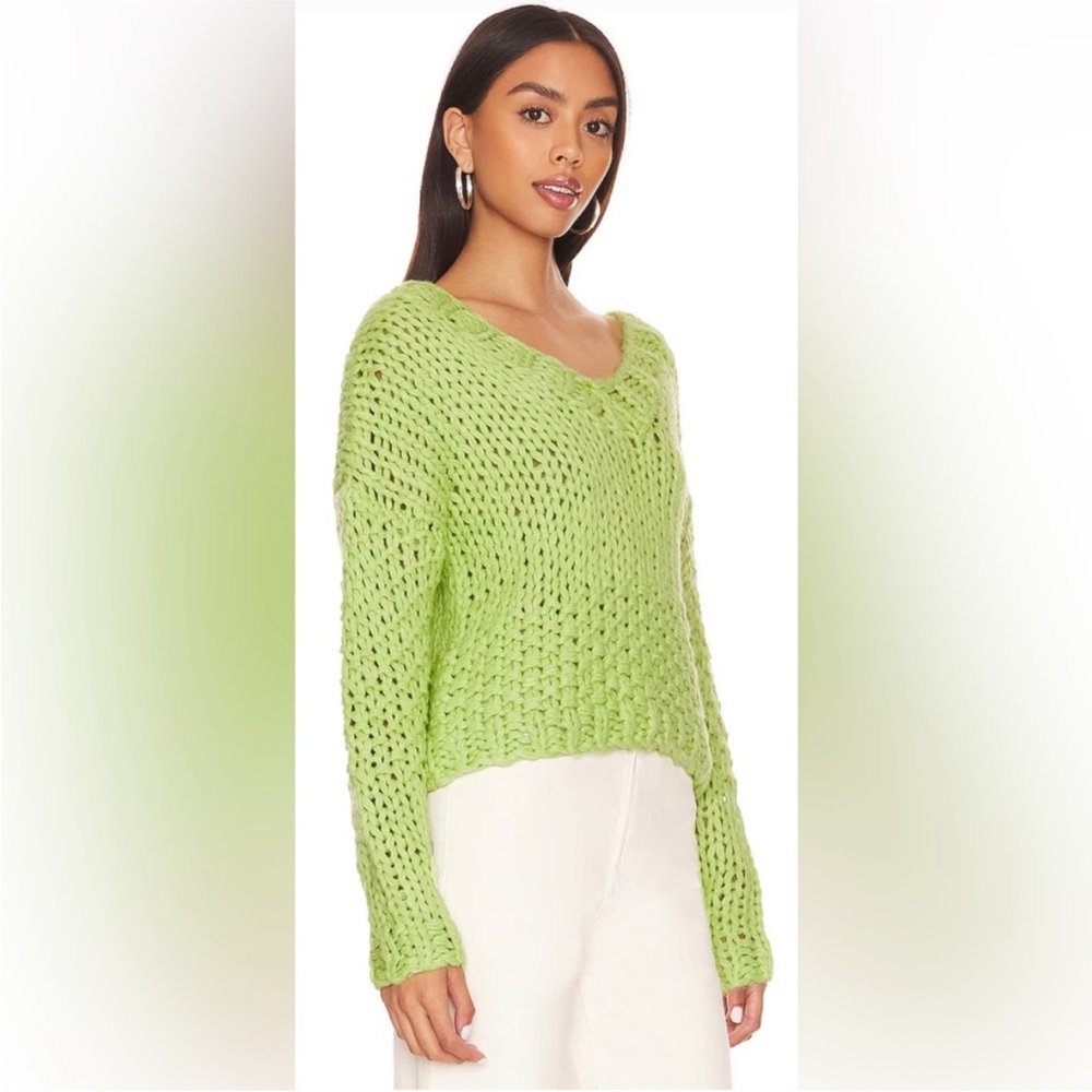 Lovers and Friends Doxie Sweater in Lime Green SZ S VGUC - Picture 2 of 9